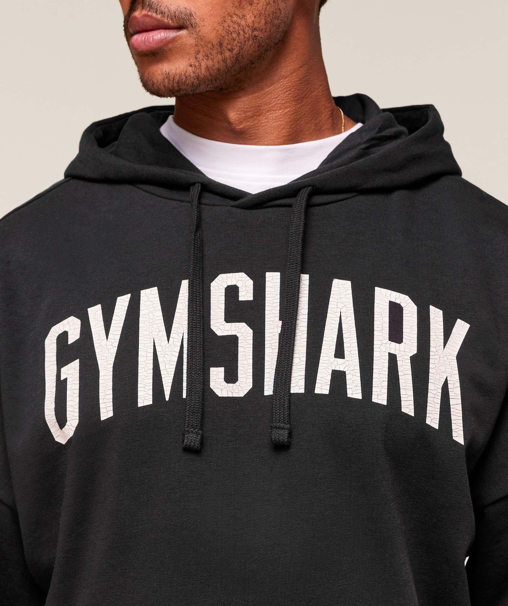 Gymshark Worn Graphic Hoodie - Black Male Product Image