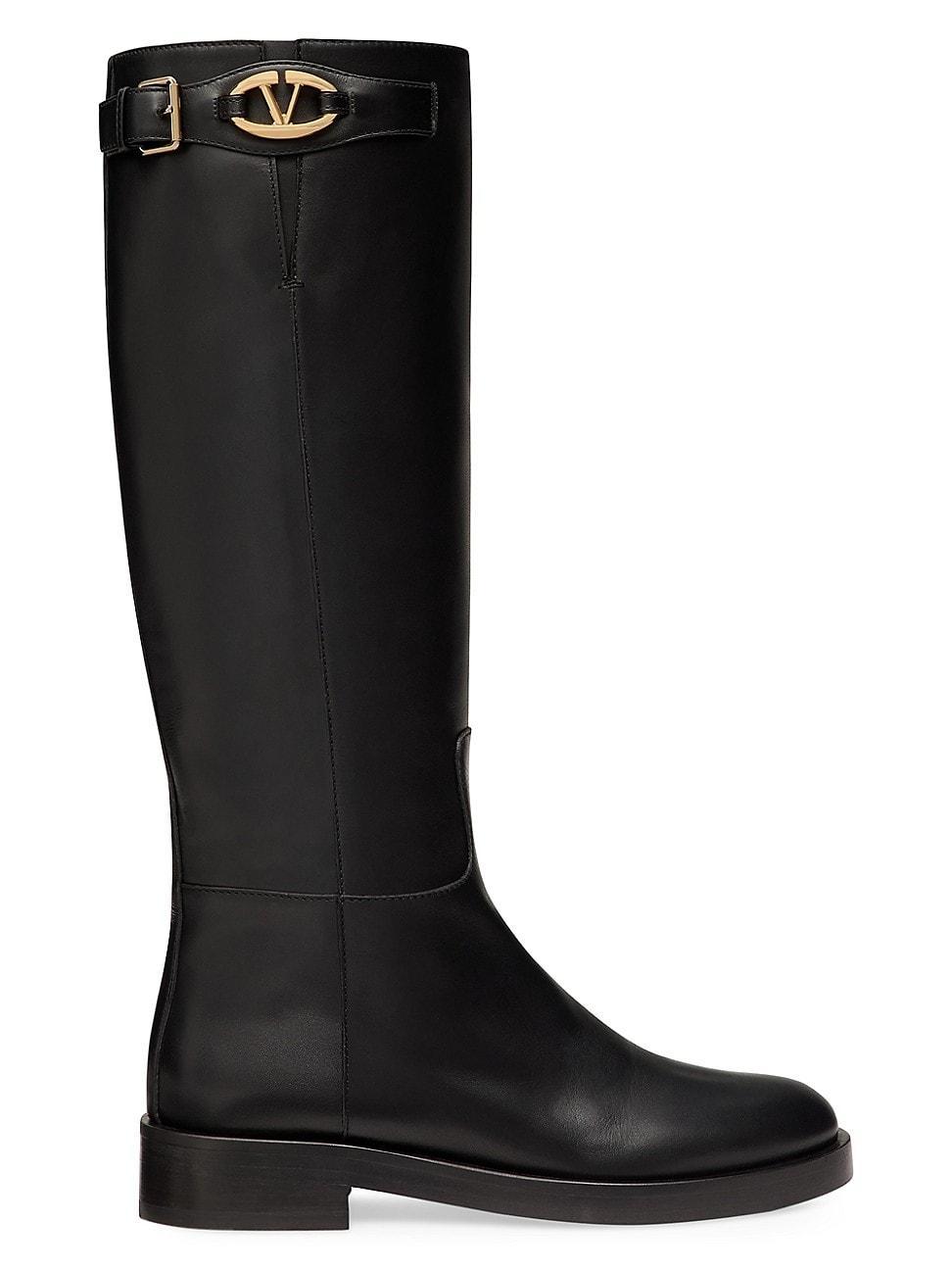 Valentino Garavani Womens Buckled Riding Boots Product Image