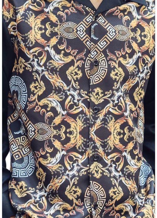 Black and Gold Patterned Long Sleeve Walking Suit Product Image