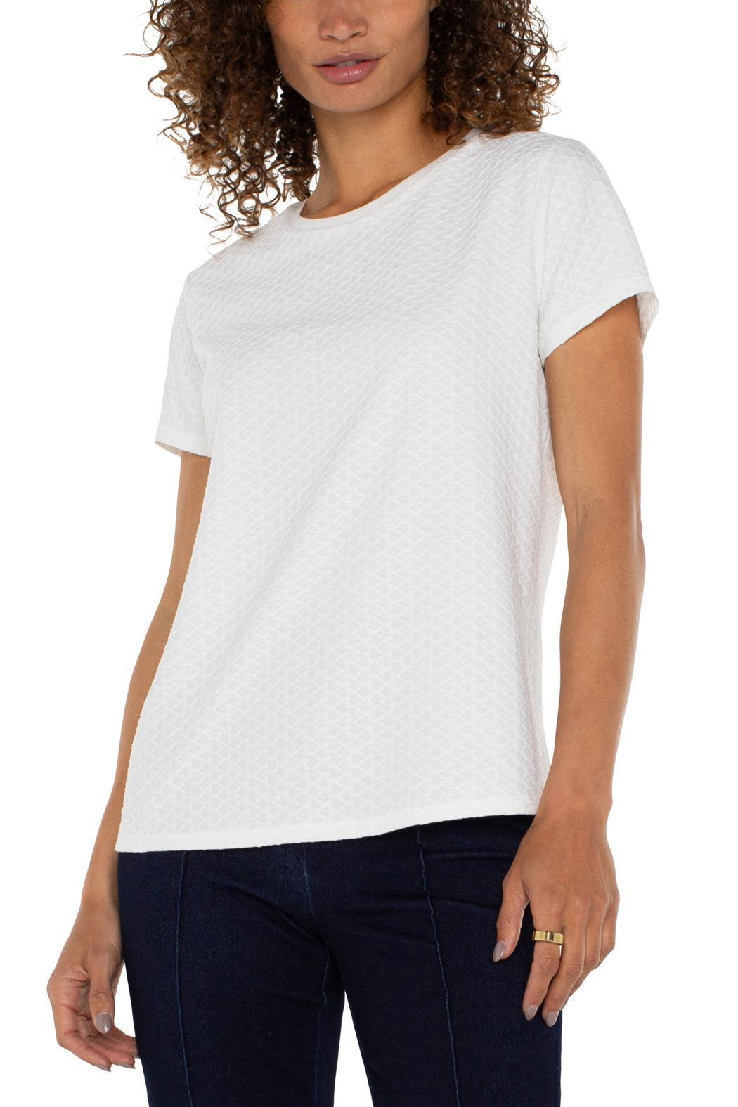 Textured Short Sleeve Crew Neck Product Image