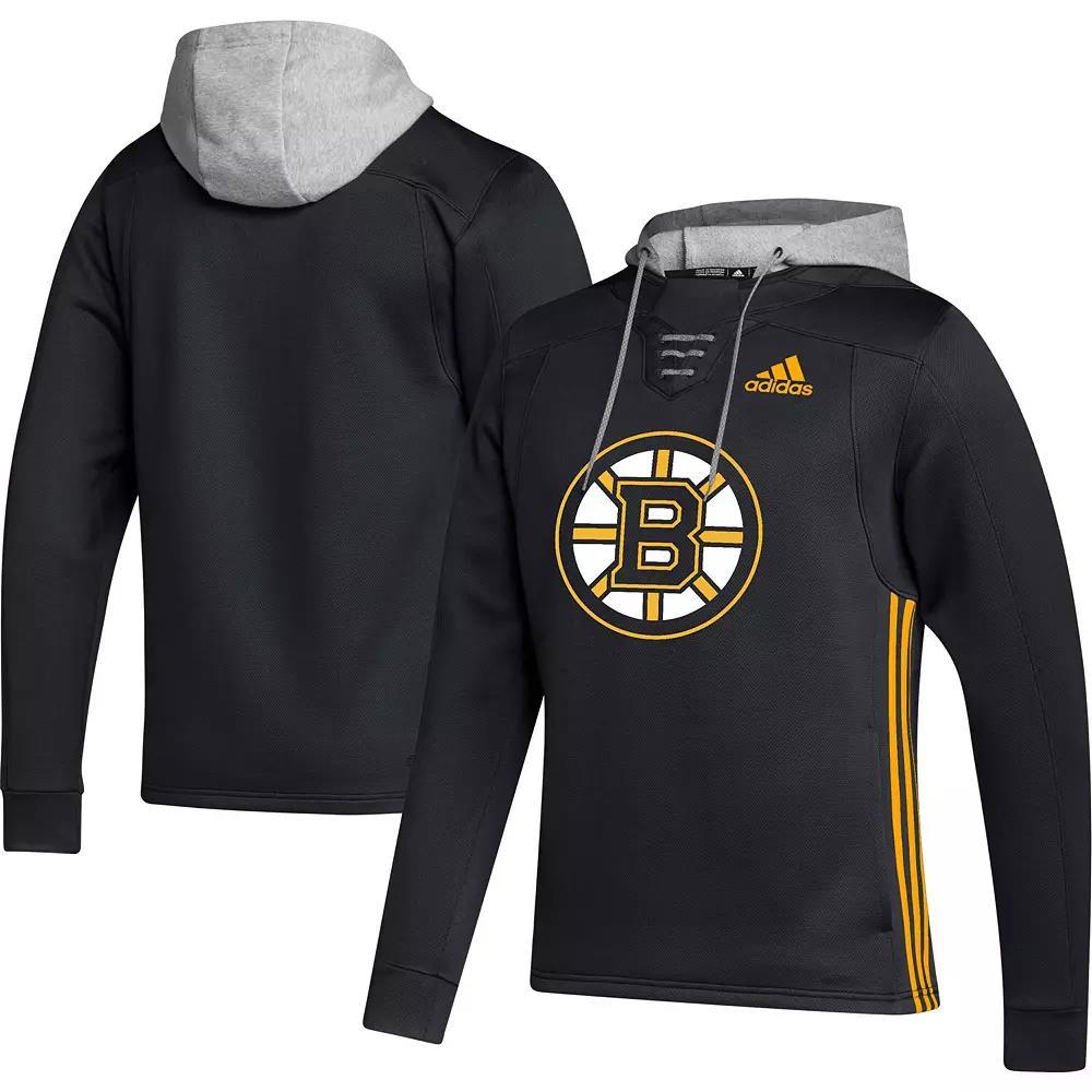 Men's adidas Black Boston Bruins Skate Lace AEROREADY Team Pullover Hoodie, Size: Medium Product Image
