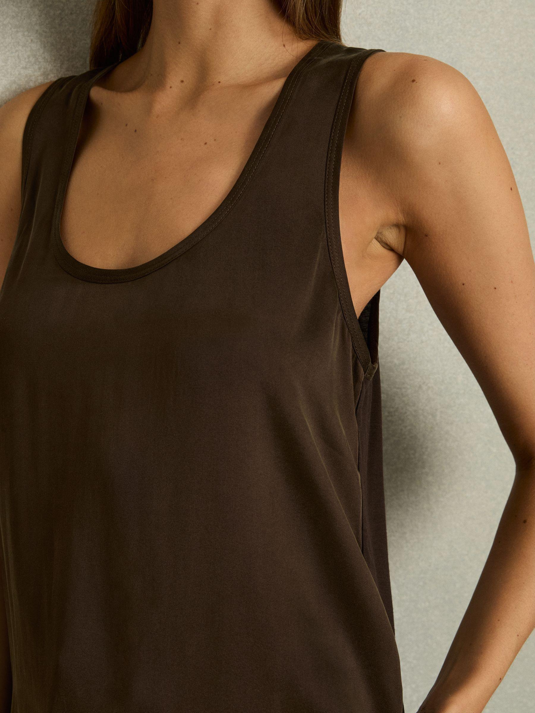 Silk Front Cami Top in Chocolate Product Image