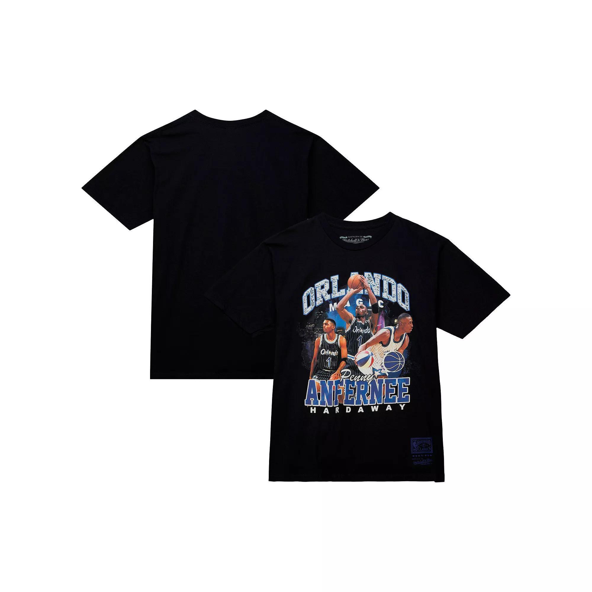 Men's Mitchell & Ness Penny Hardaway Black Orlando Magic Hardwood Classics Bling Concert Player T-Shirt, Size: Medium, Mag Black Product Image