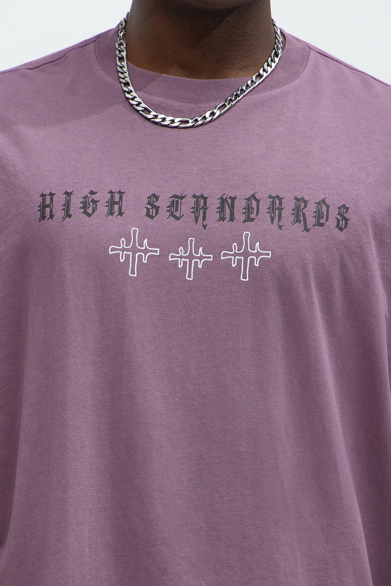 High Standards Oversized Short Sleeve Tee - Purple Product Image