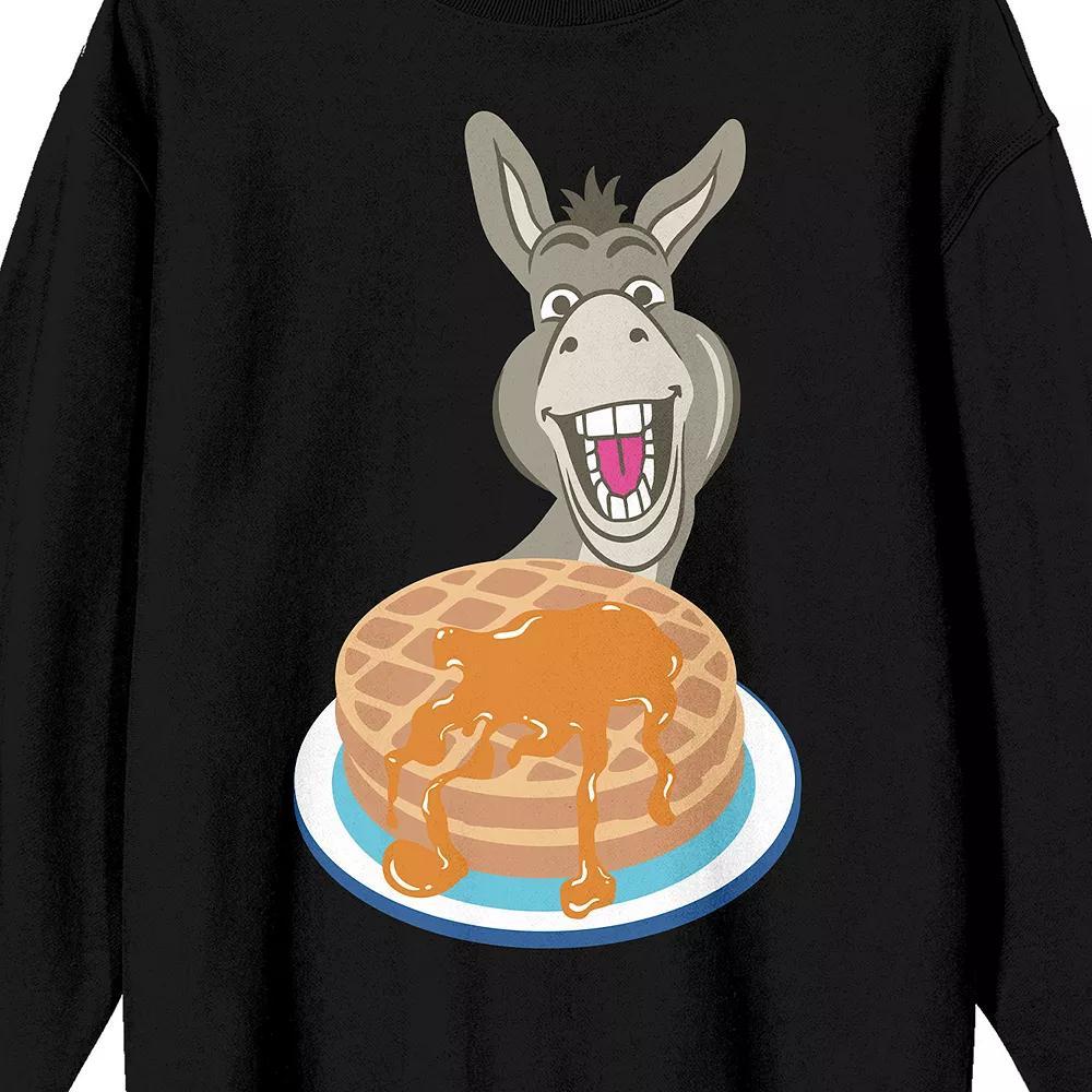 Men's Shrek Donkey With Pancakes Long Sleeve Graphic Tee,  Product Image