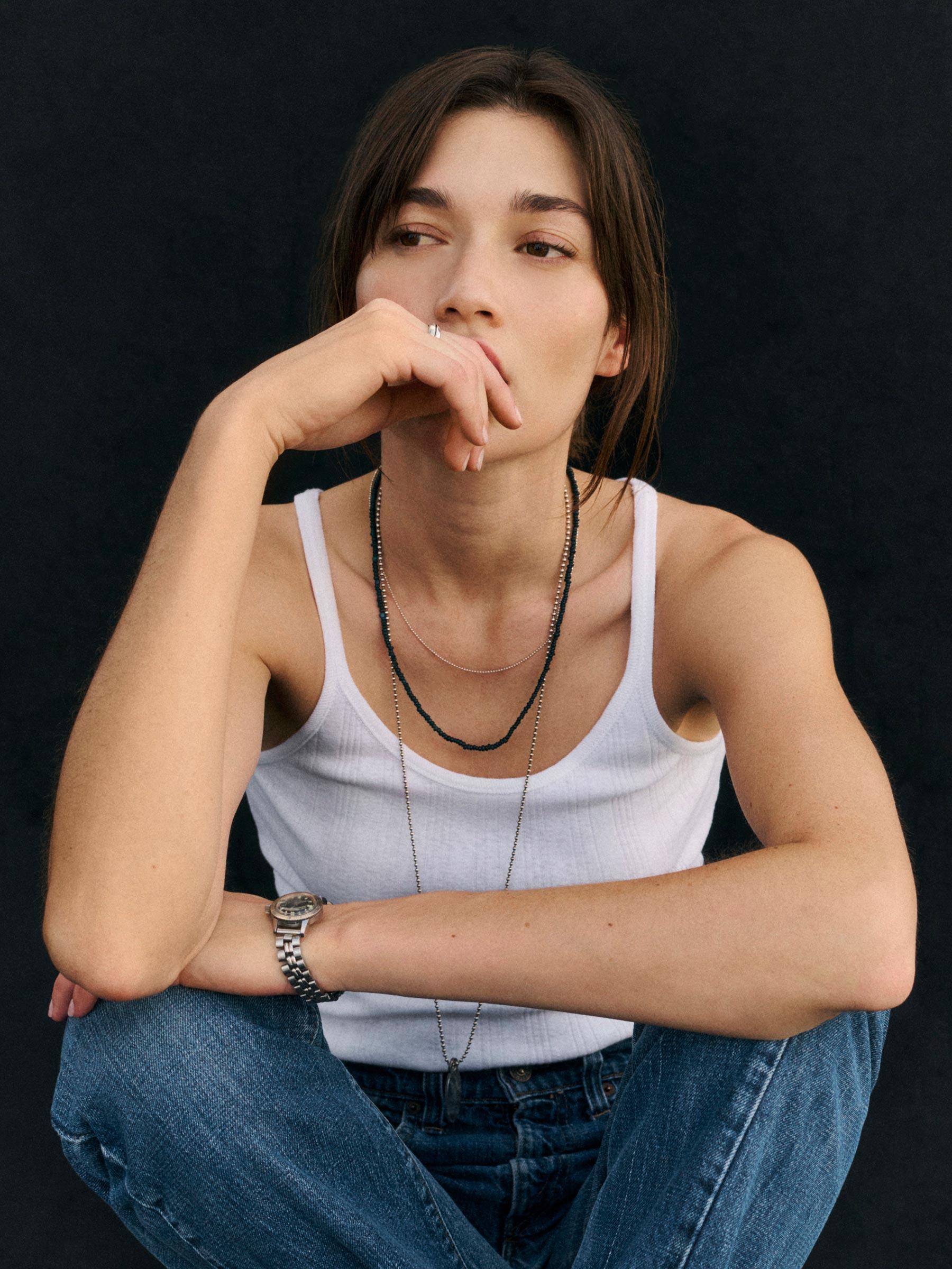 White Heirloom Rib Base Tank Product Image