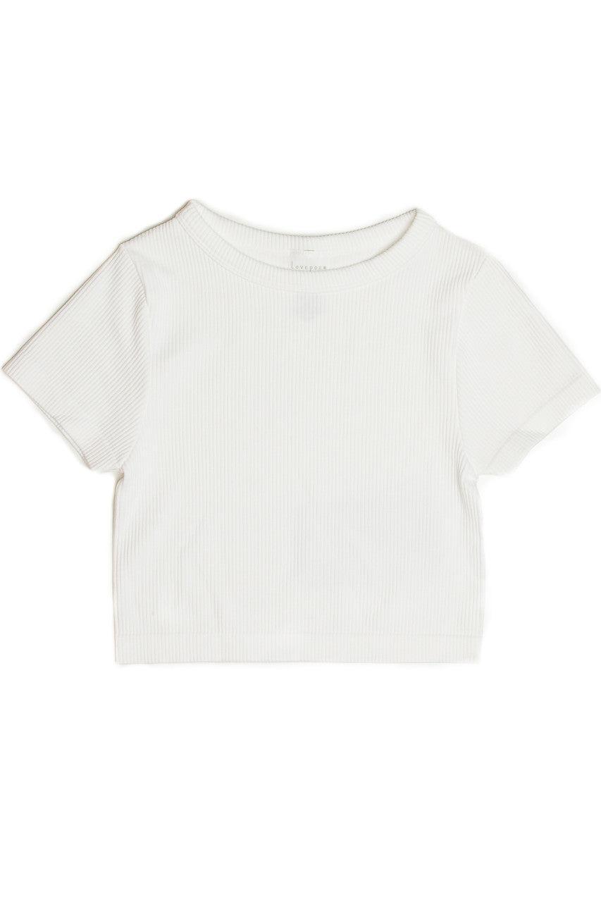 White Seamless Crop Shirt Product Image