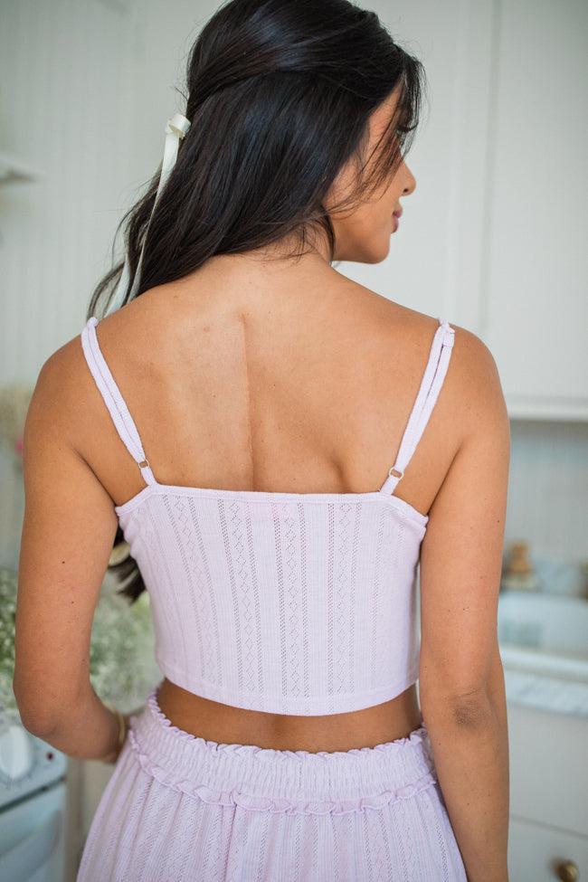 At This Time Lavender Pointelle Lounge Cami And Cardigan SALE Product Image