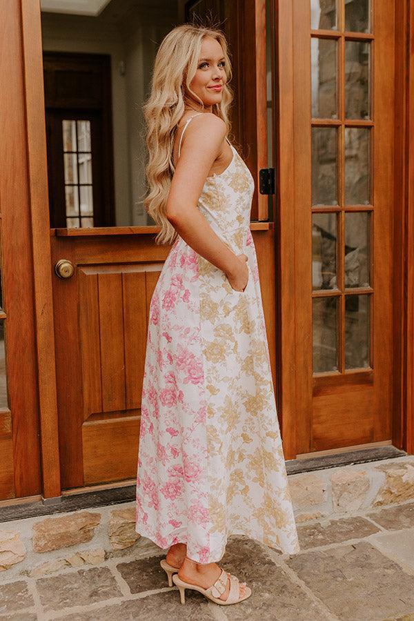 Loving Gaze Floral Color Block Maxi Dress Product Image