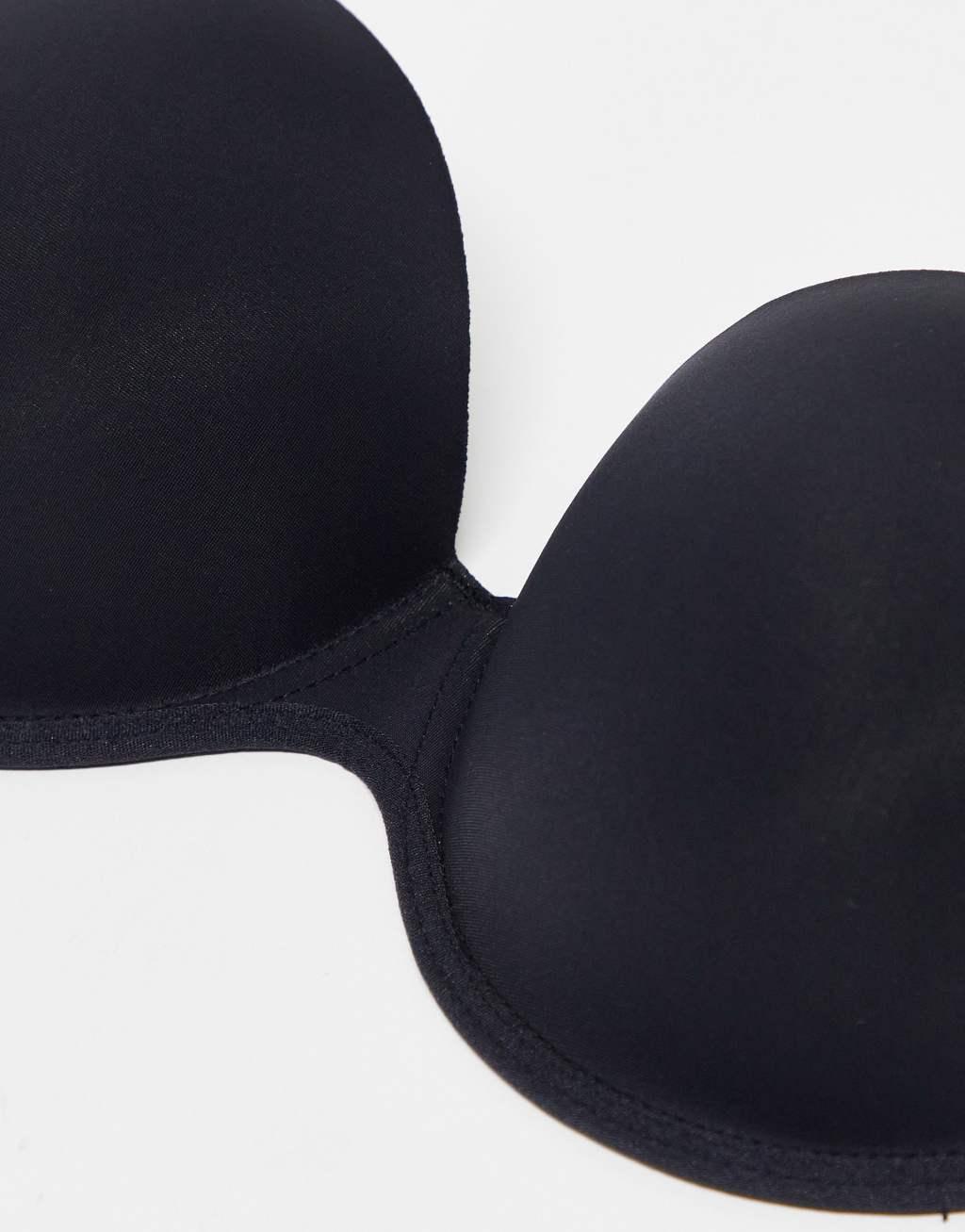 ASOS DESIGN molded strapless backless bra with stick on wing in black Product Image