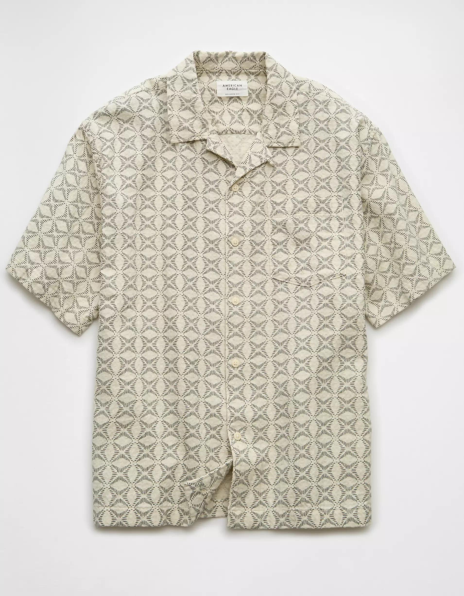 AE Poolside Printed Button-Up Shirt Product Image