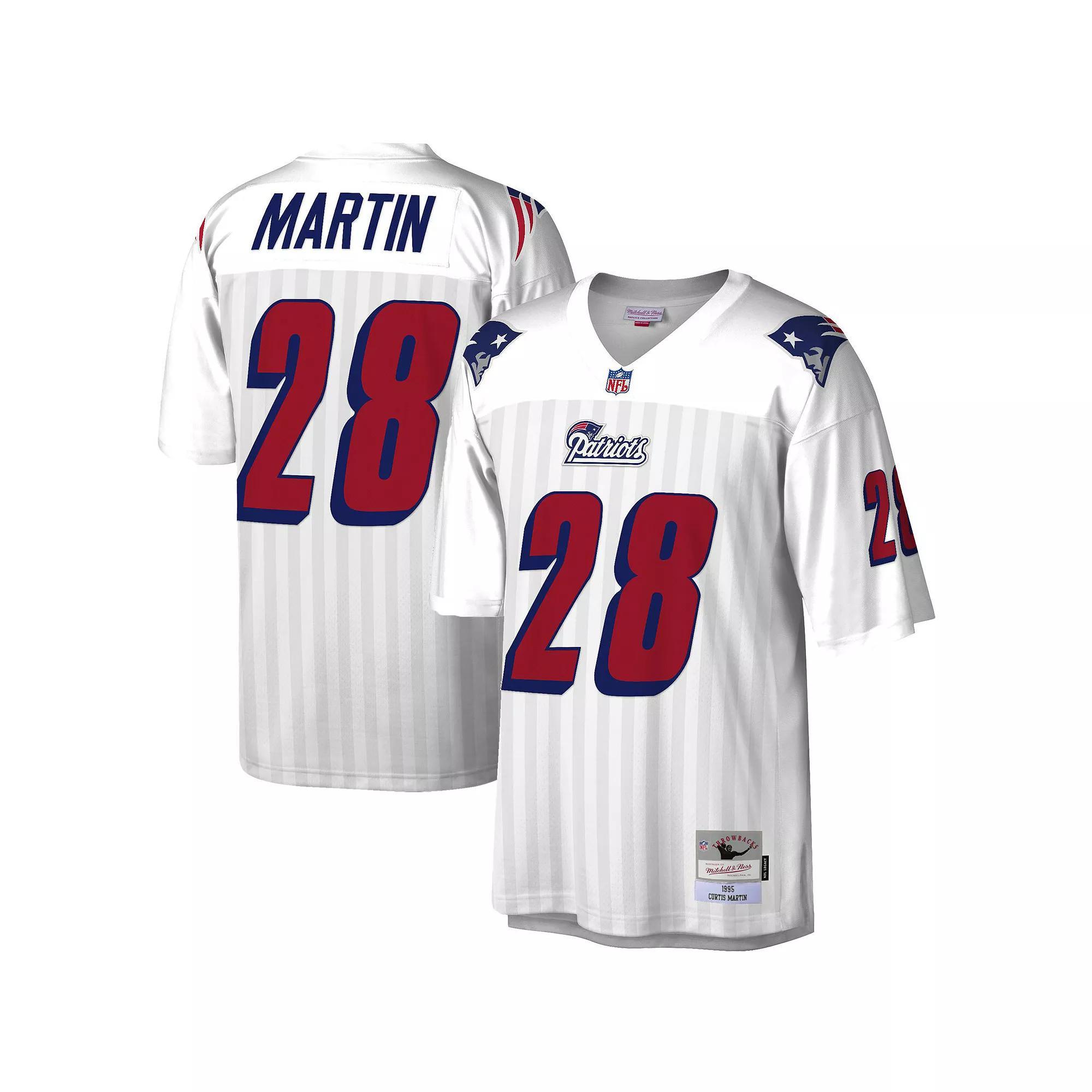 Men's Mitchell & Ness Curtis Martin White New England Patriots 1995 Legacy Replica Jersey, Size: 2XL Product Image