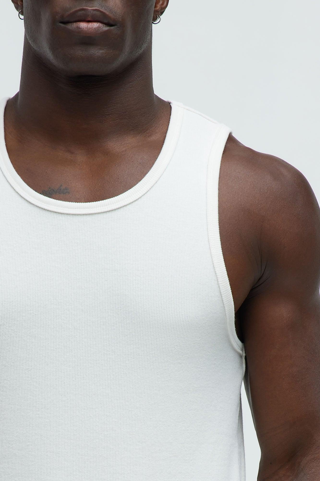 Classic Ribbed Tank Top - White Product Image