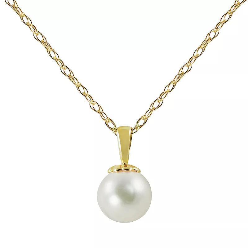 14k Gold Akoya Cultured Pearl Pendant, Womens White Product Image