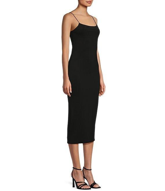 Midnight Doll Scoop Neck Midi Knit Bodycon Dress Product Image