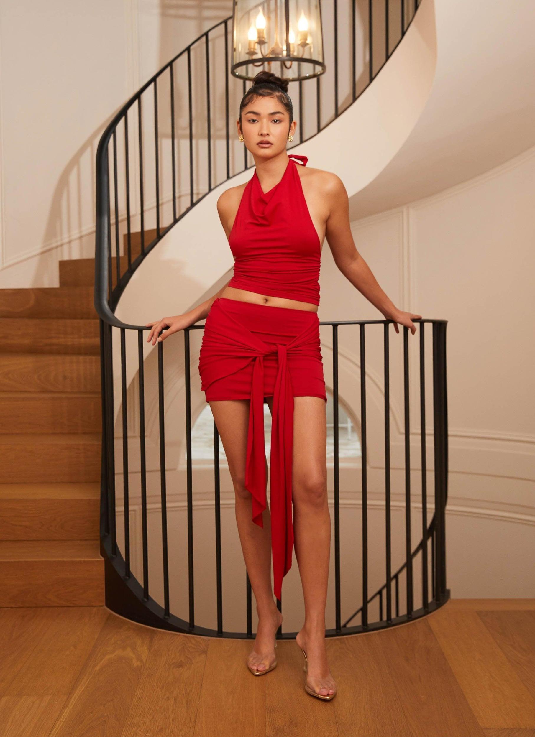 Grazie Lou Top - Red Product Image