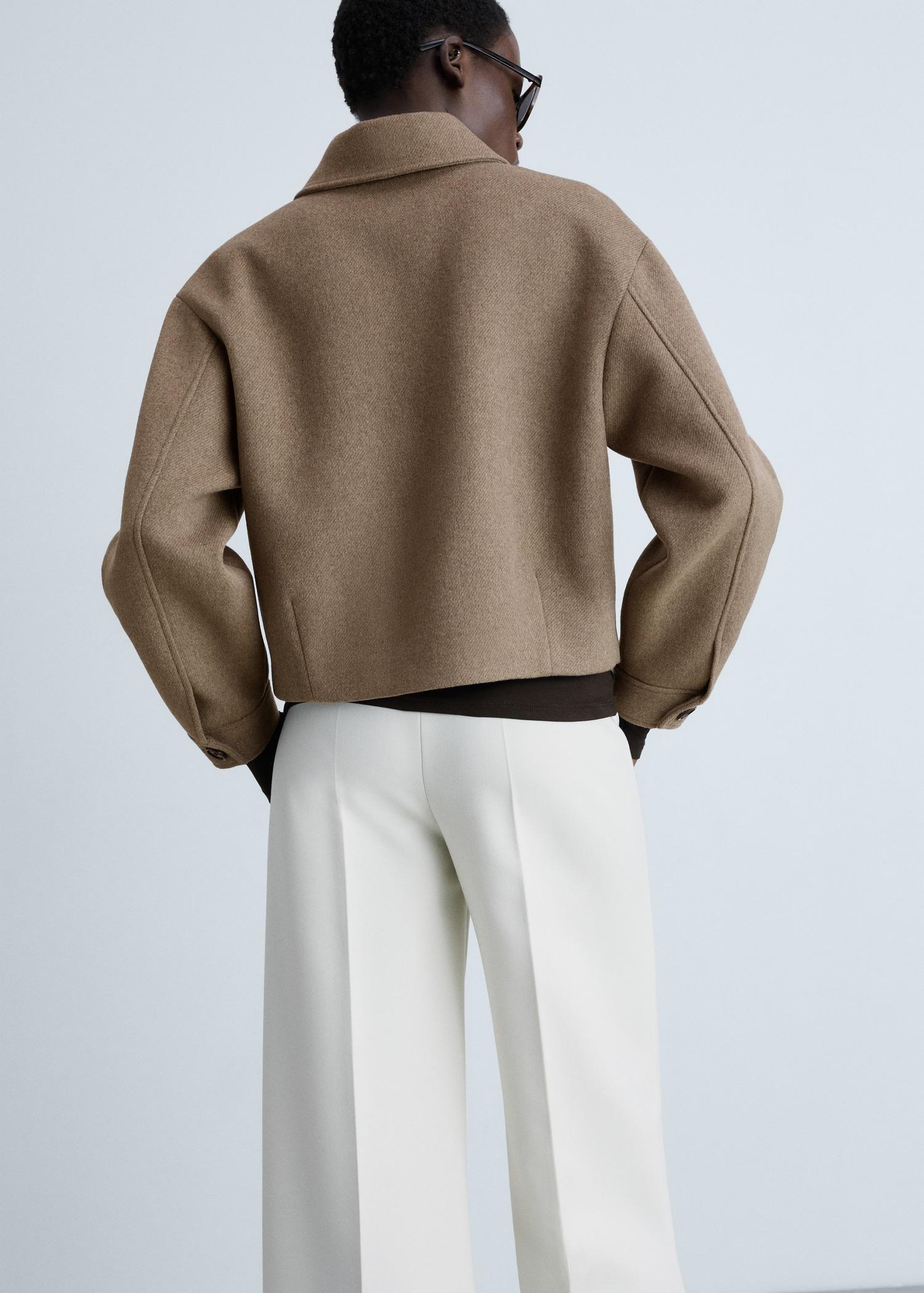 Wool jacket with pockets - Women | MANGO USA Product Image