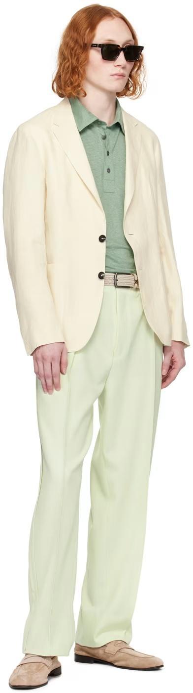 ZEGNA Green Tailored Trousers In 787021a7 Water Green Product Image