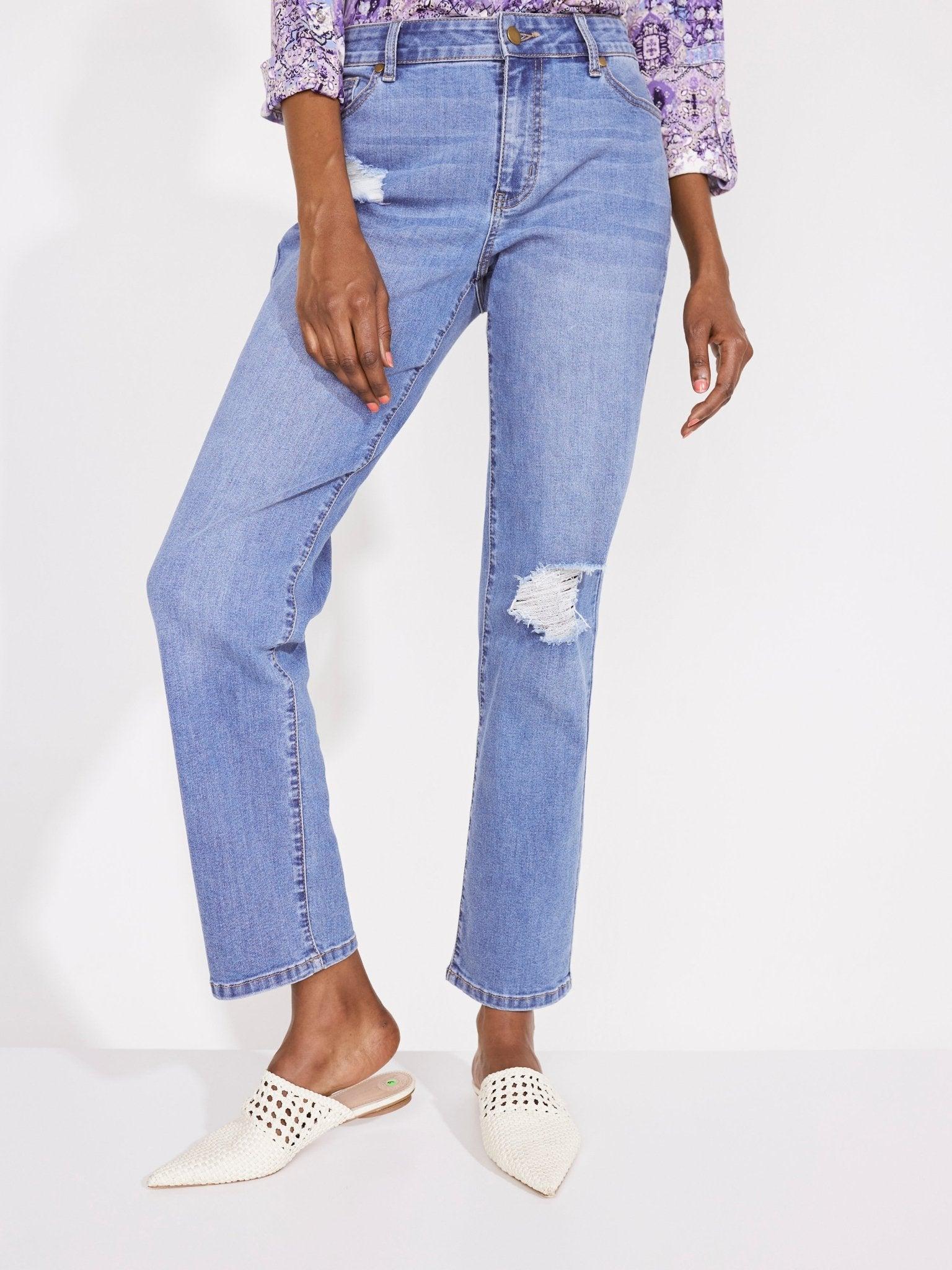 Westport Signature Straight Leg Jeans with Destruction Product Image