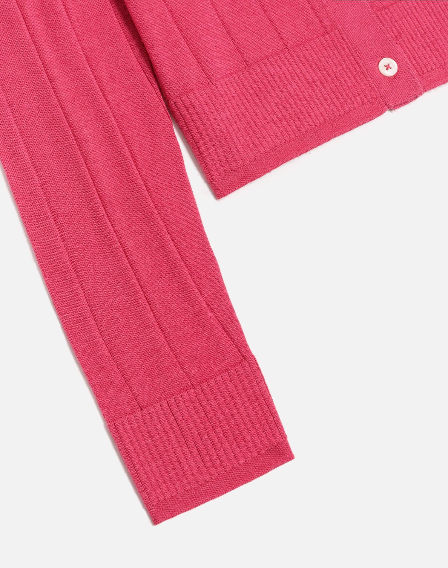 The Caroline Rib Cardi - Raspberry Product Image