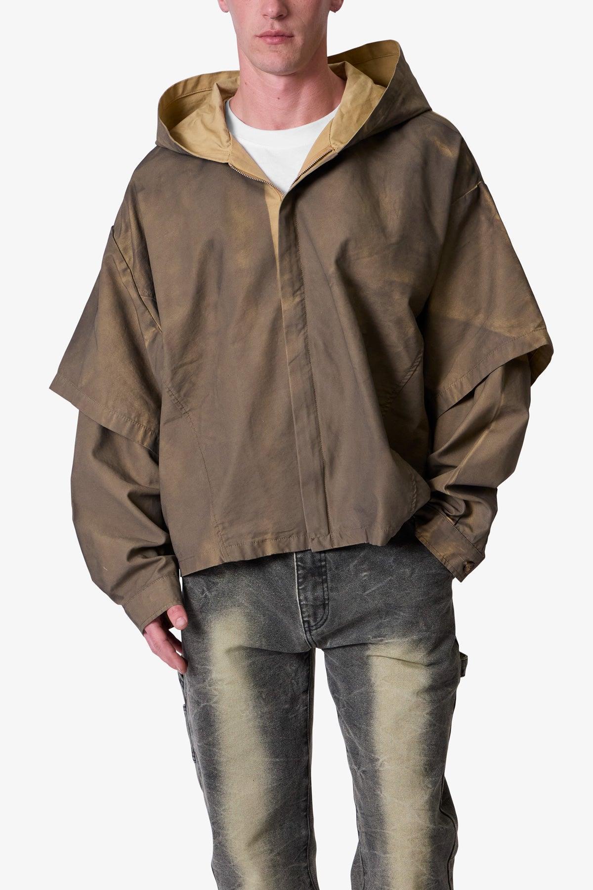 Oiled Hunting Poncho Jacket - Tan Product Image
