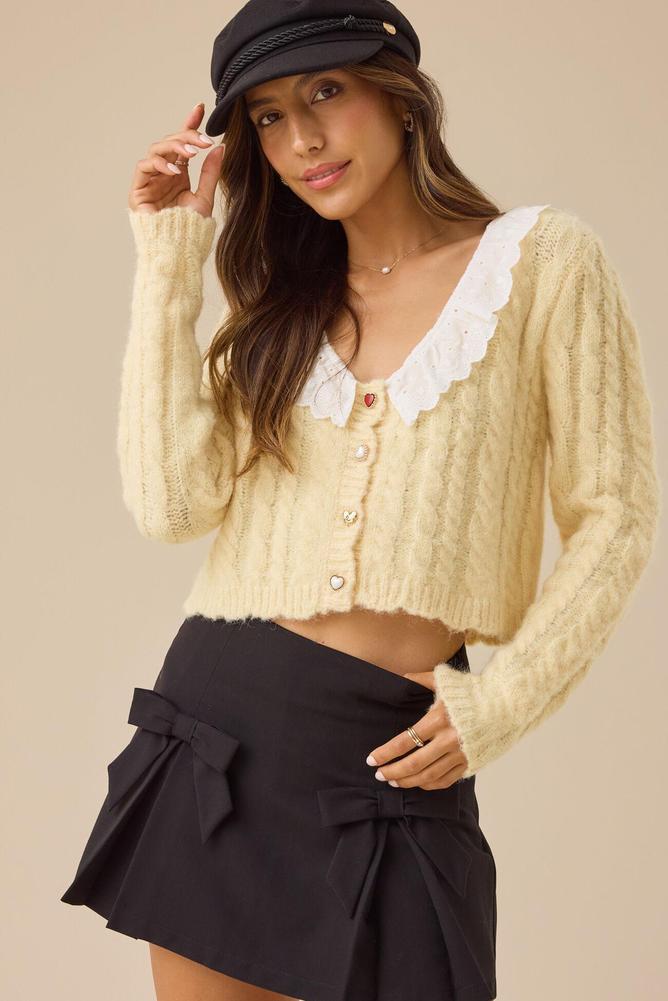 Millicent Heart Button-Down Cardigan Product Image