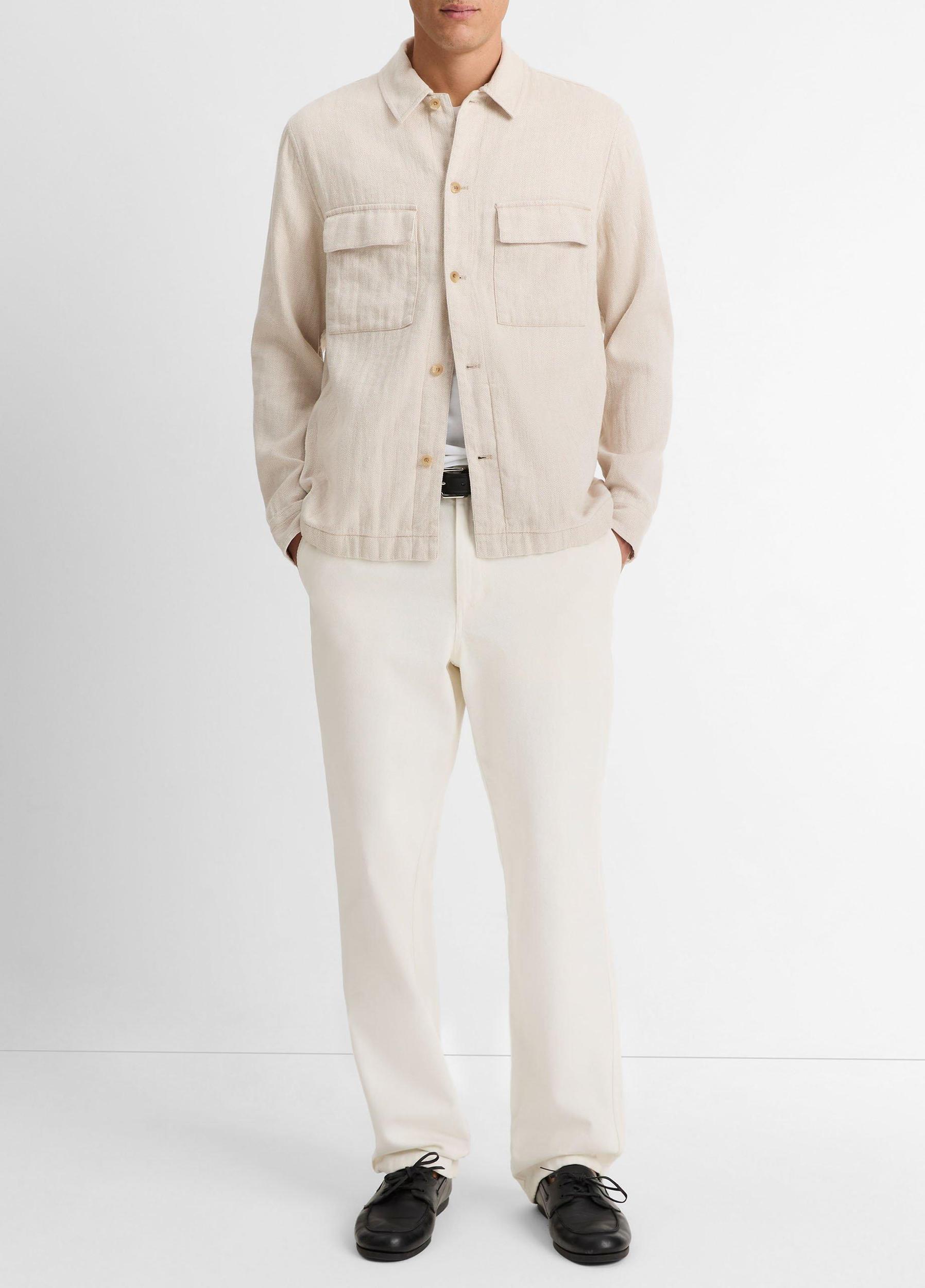 Herringbone Linen-Cotton Shirt Jacket Product Image