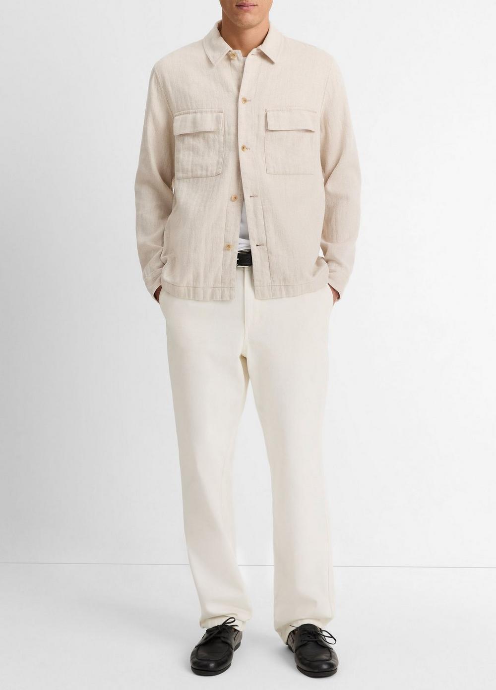 Herringbone Linen-Cotton Shirt Jacket Product Image