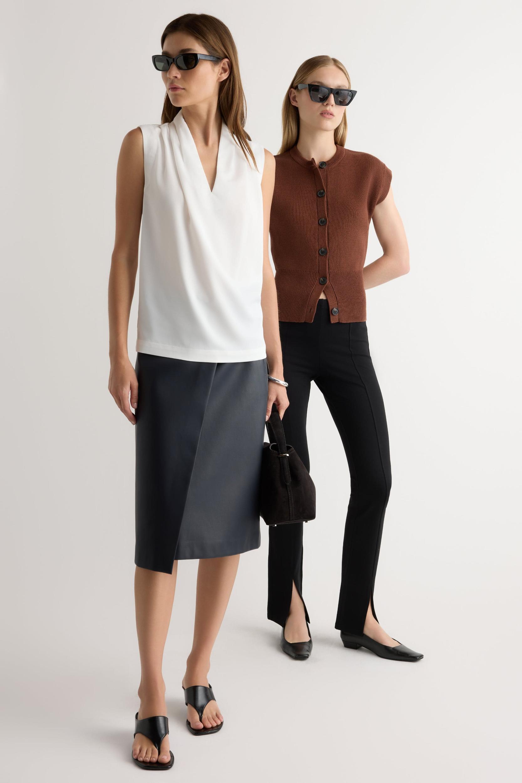 Alba Asymmetric Vegan Leather Skirt Product Image