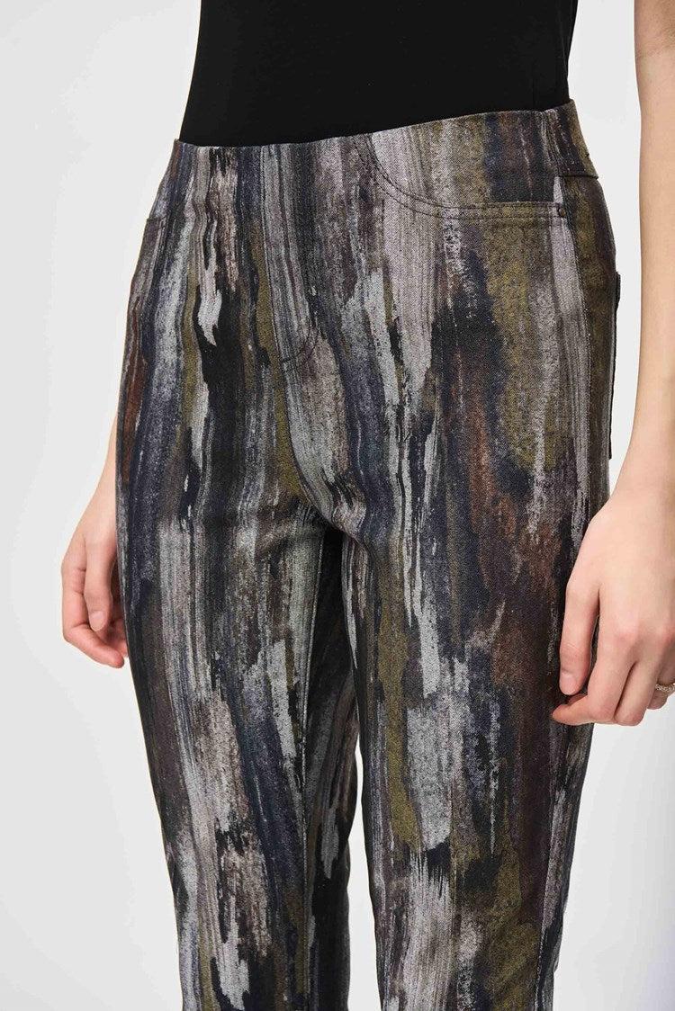 Abstract Print Classic Slim Denim Pants Product Image