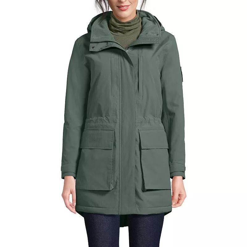 Petite Lands End Squall Waterproof Insulated Parka, Womens Green Product Image