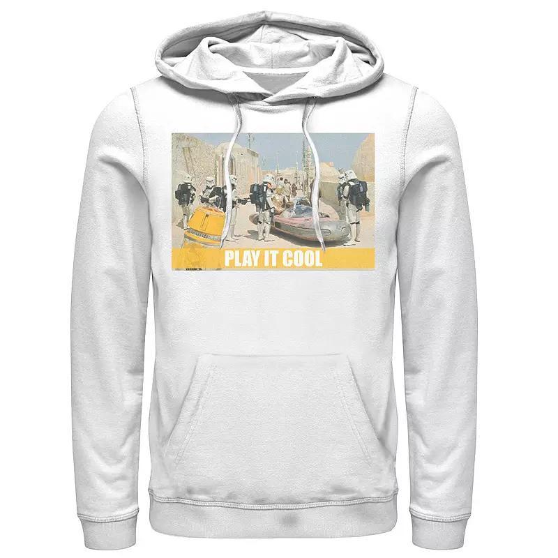 Men's Star Wars Luke, Obi-Wan & C-3PO Play It Cool Meme Hoodie, Size: 3XL, White Product Image