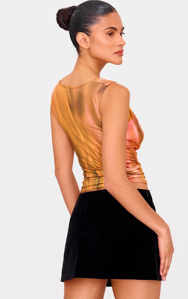 Multi Abstract Printed Cowl Neck Long Top Product Image