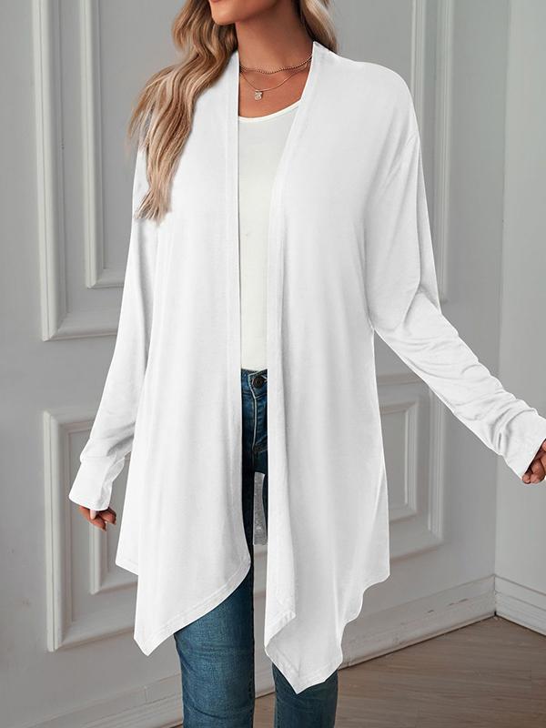 Long Sleeves Loose Solid Color Statement Collar Outerwear Product Image