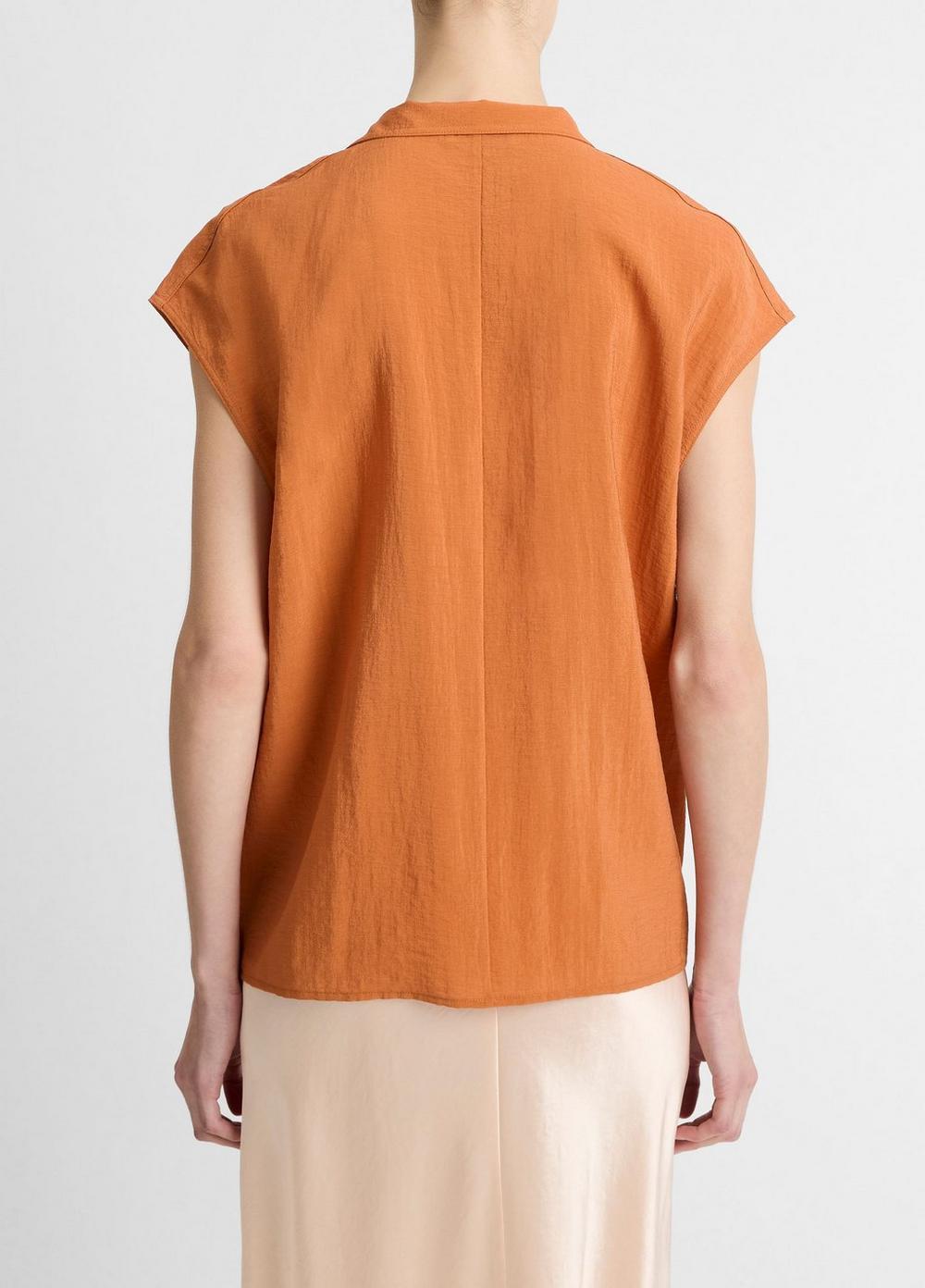 Voile Cap-Sleeve Blouse Product Image