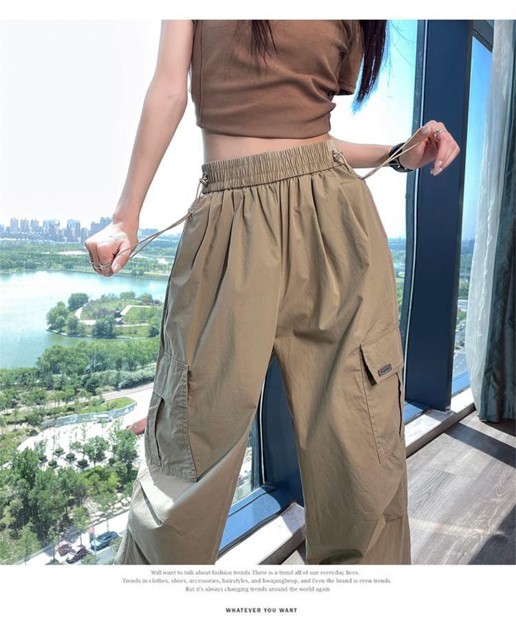 High Rise Plain Harem Cargo Pants (Various Designs) Product Image