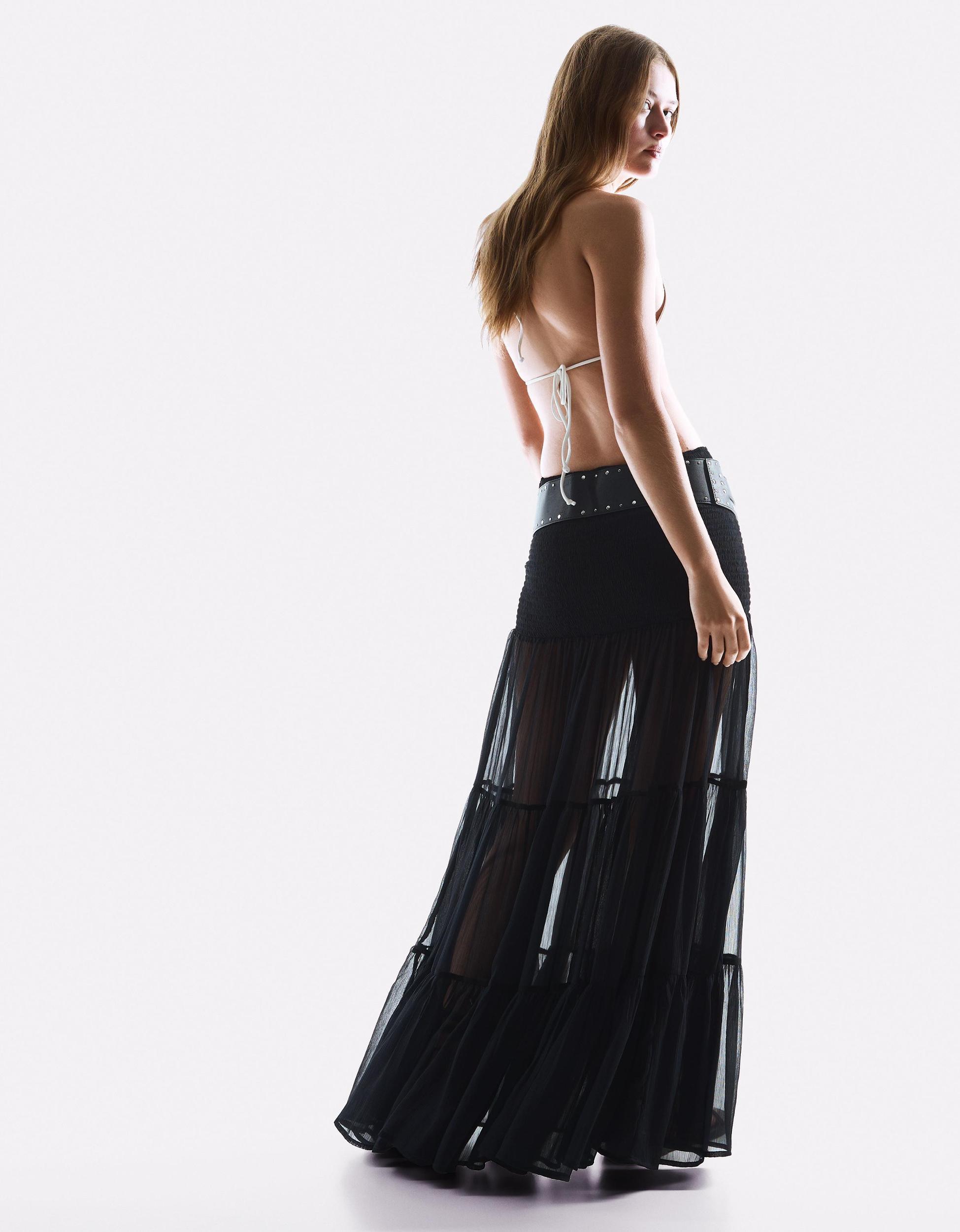 Pleated maxi skirt Product Image