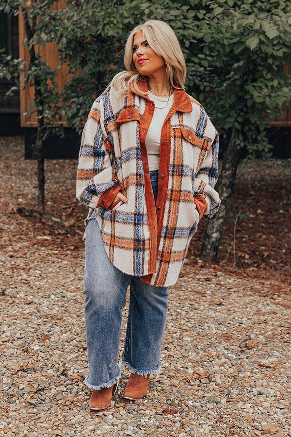 Brown Sugar Smiles Plaid Jacket Curves Product Image