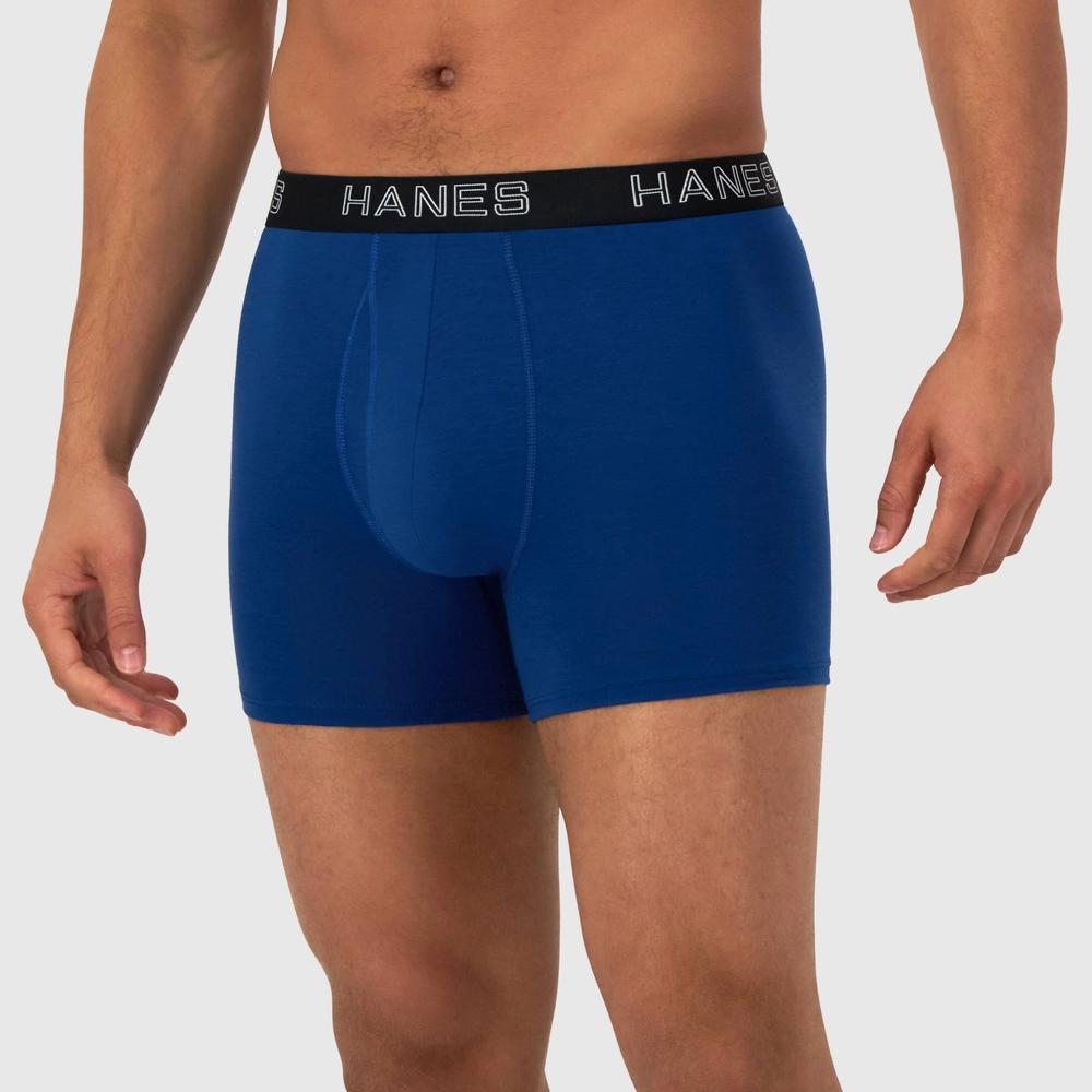 Hanes Premium Mens 3pk Trunks Total Support Pouch - Blue/Green M Product Image