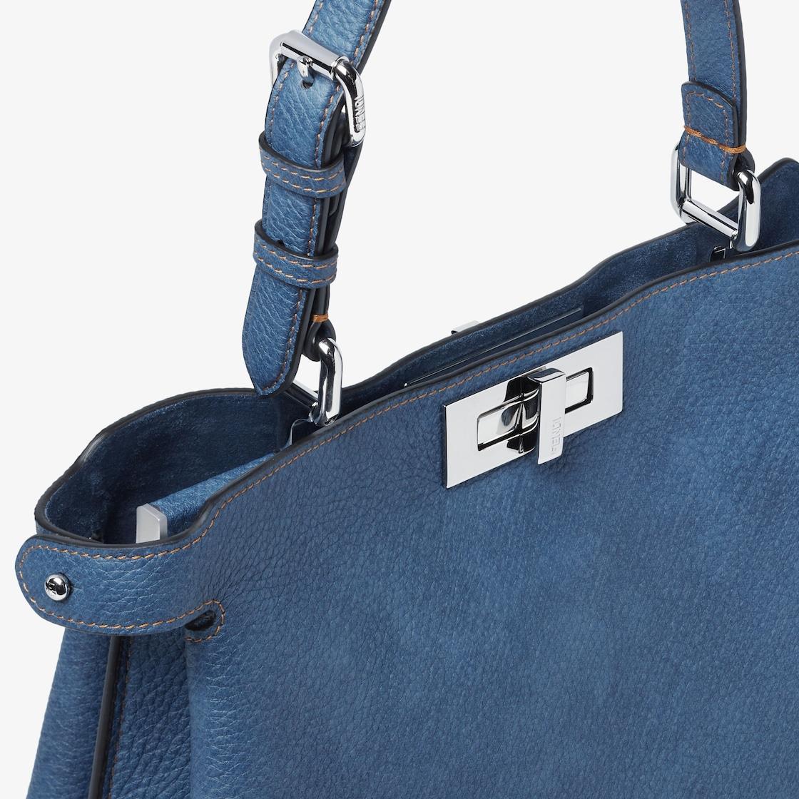 Peekaboo Soft MediumDenim-effect blue leather bag Product Image