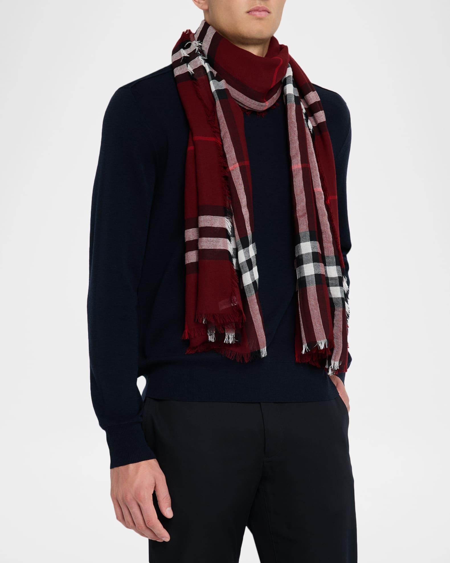 Womens Check Wool Scarf Product Image