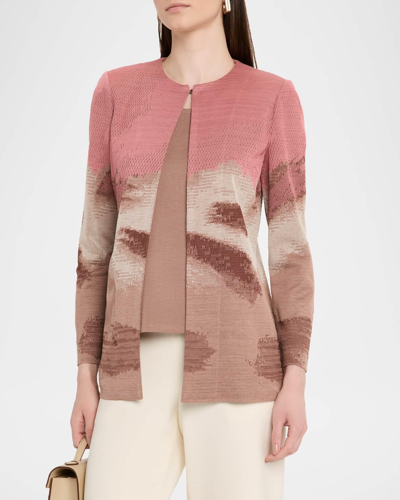 Heritage-Fit Landscape Pattern Knit Jacket Product Image