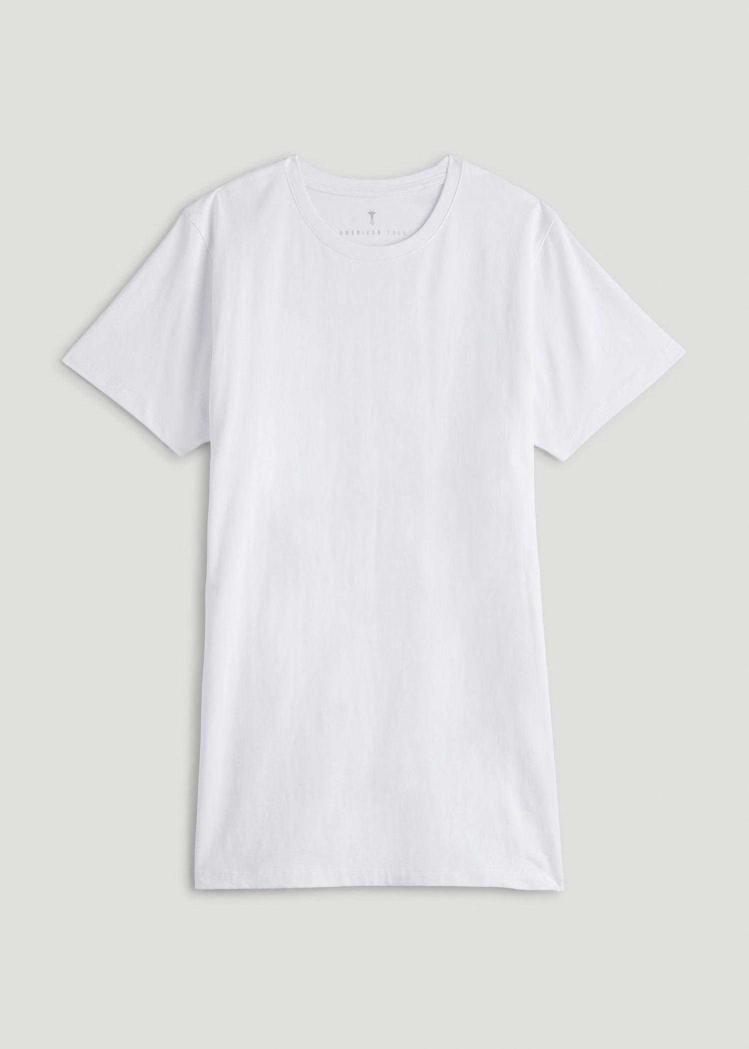 The Essential MODERN-FIT Crewneck Tee for Tall Men in White Male Product Image