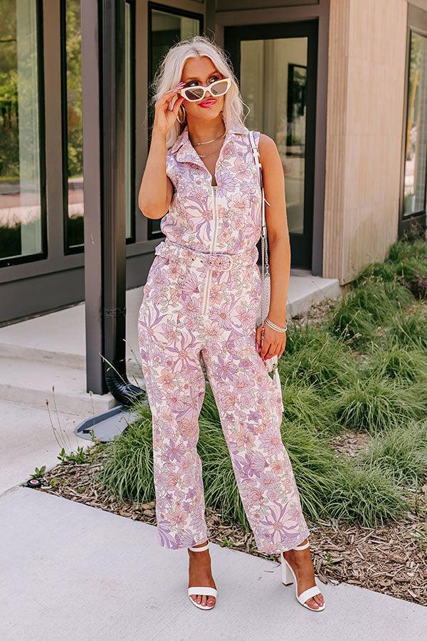 In Full Bloom Denim Jumpsuit Product Image