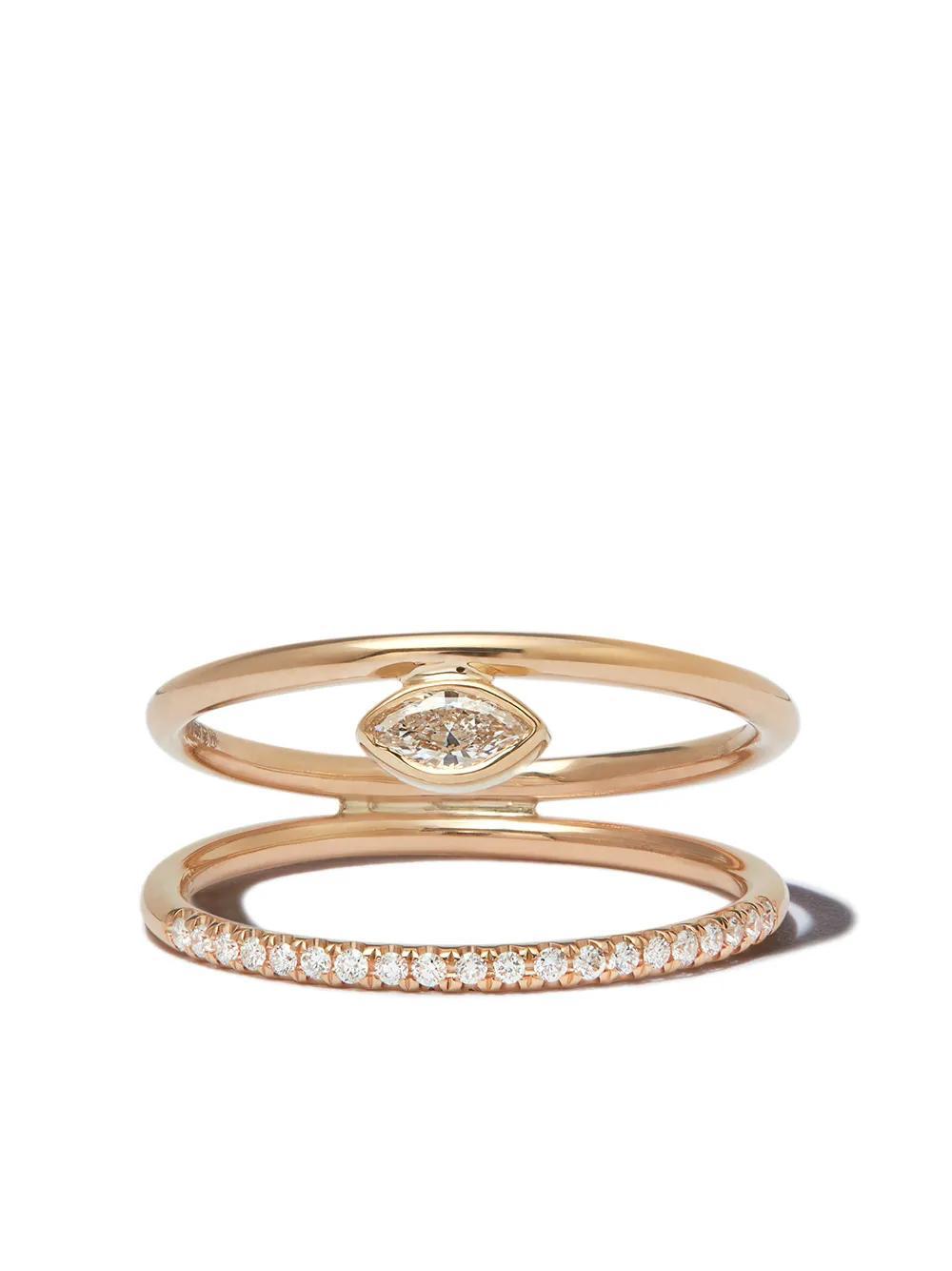 BY PARIAH 14k Yellow Gold Double Band Diamond Ring Product Image