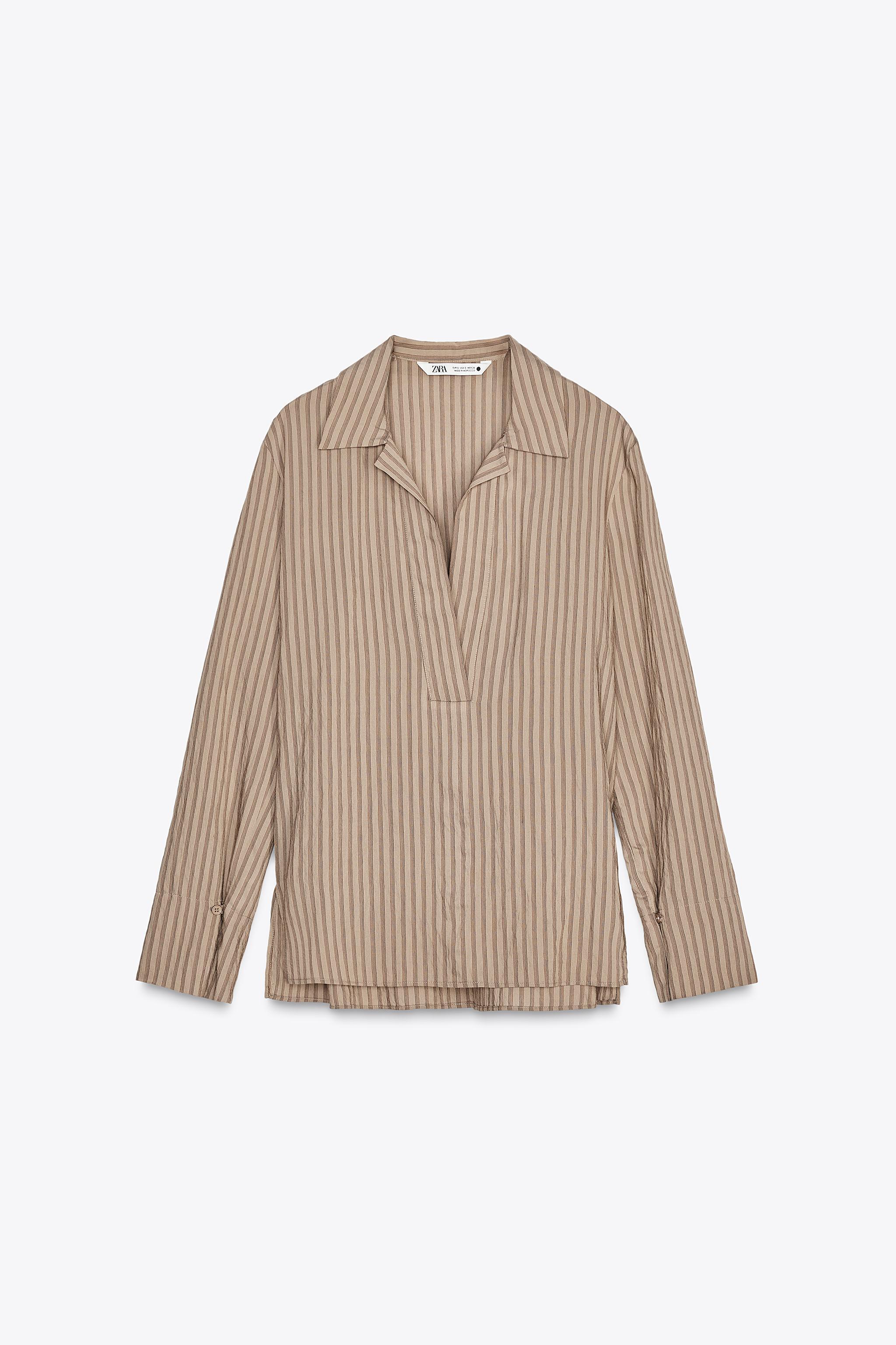 STRIPED ASYMMETRICAL SHIRT ZW COLLECTION Product Image