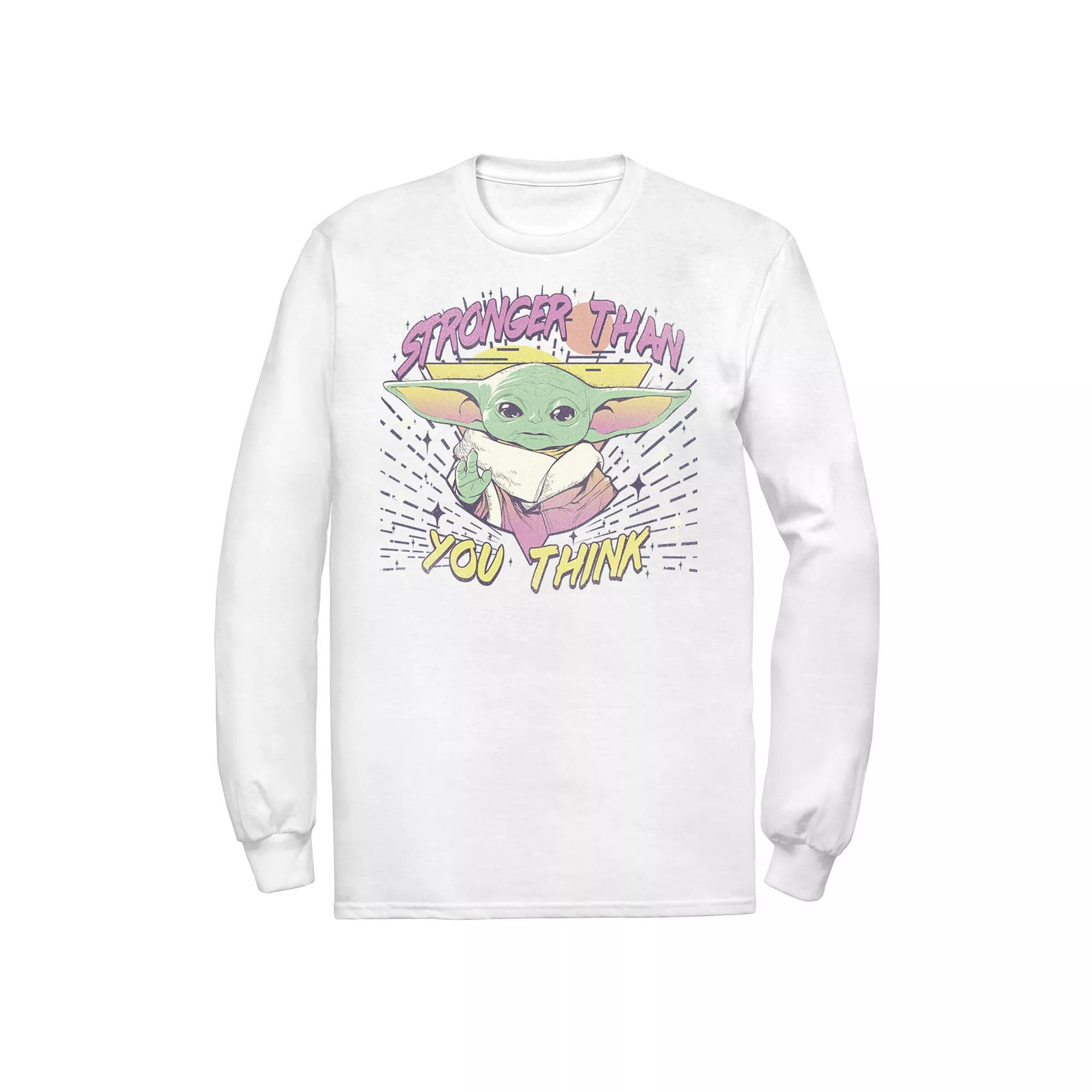 Men's Star Wars The Mandalorian The Child Stronger Than You Think Tee, Size: XL, White Product Image