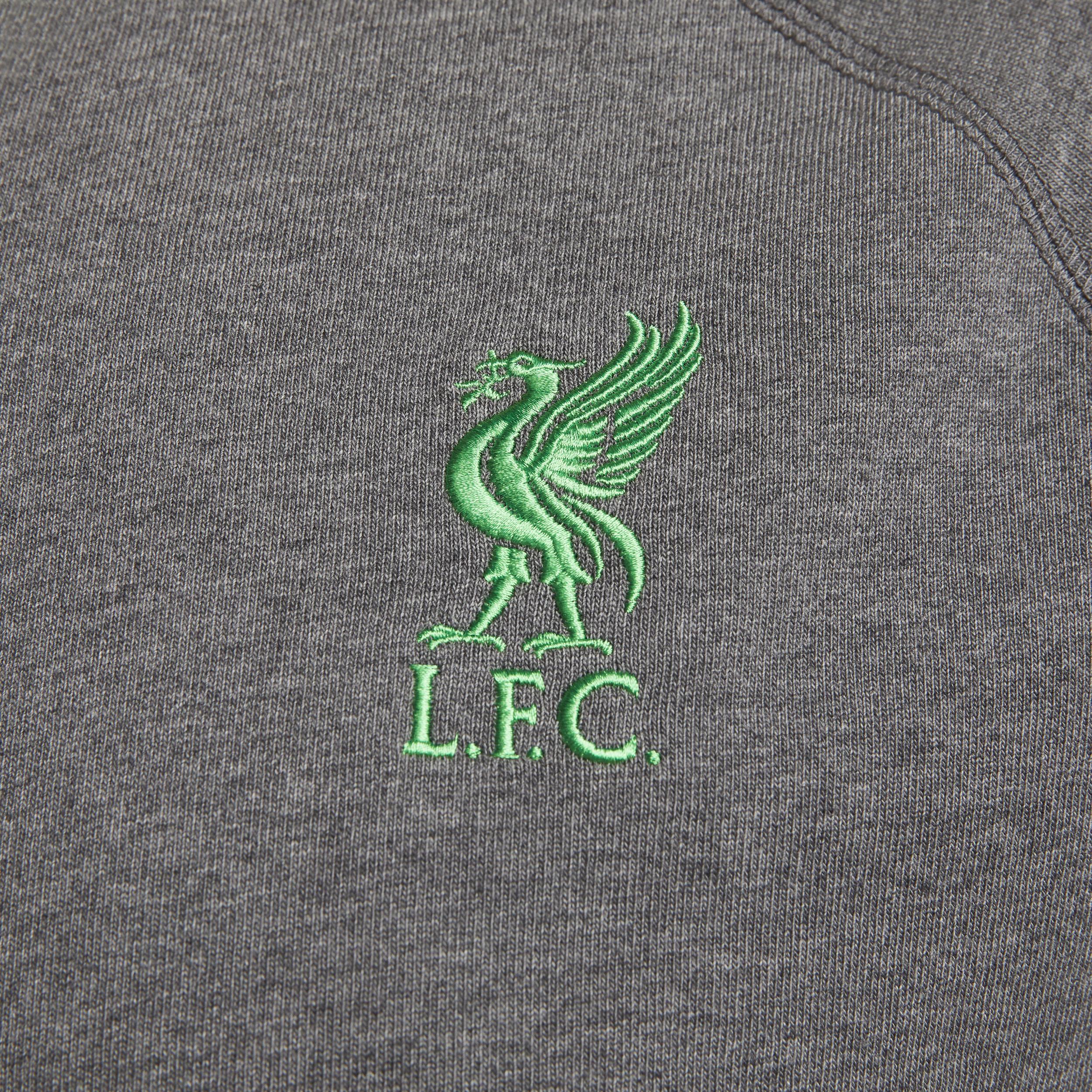 Mens Nike Heather Charcoal Liverpool Travel Raglan T-Shirt Product Image