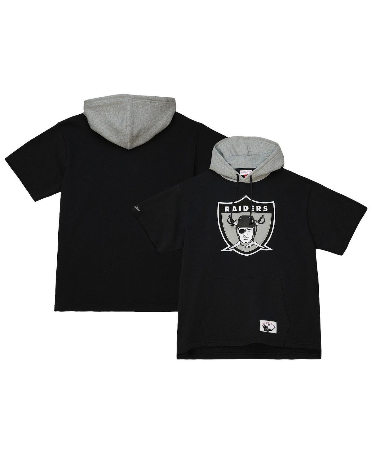 Mens Mitchell & Ness Black Las Vegas Raiders Postgame Short Sleeve Hoodie Product Image