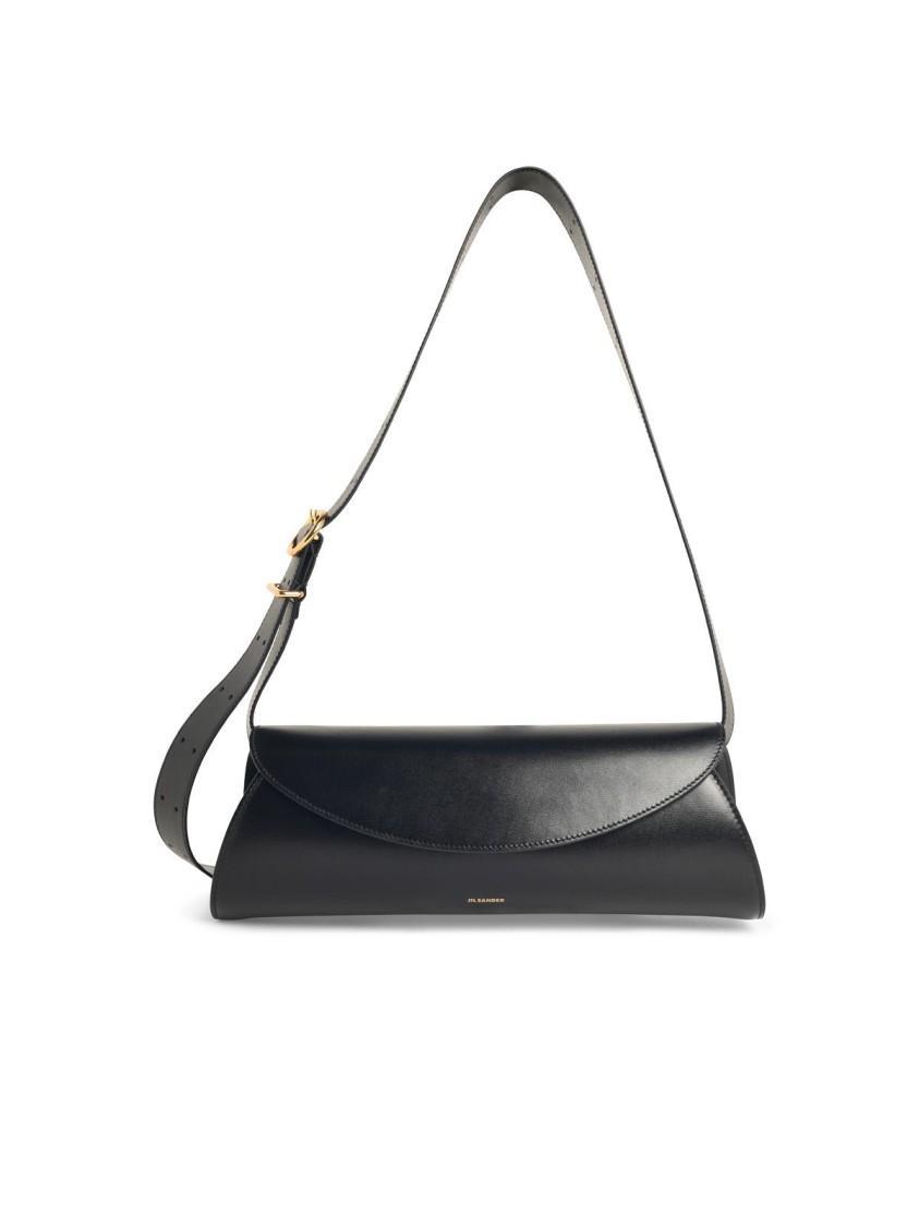 JIL SANDER Large 'cannolo' Black Leather Bag Product Image